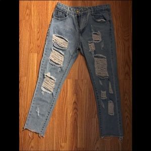 Distressed jeans